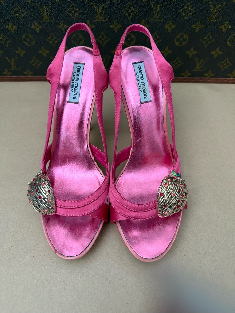 Gianna Meliani Sexy Luxury Pink Satin Heels | Made in Italy | Size 38.5